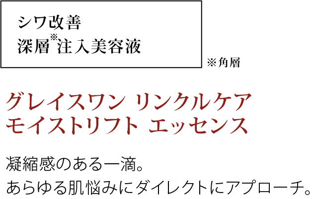 凝縮感のある一滴。あらゆる肌悩みにダイレクトにアプローチ。